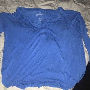 Blue flowing casual top